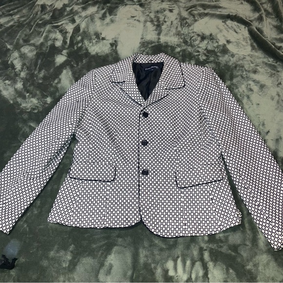 Evan Picone Monochrome Geometric Blazer - Picture 1 of 4